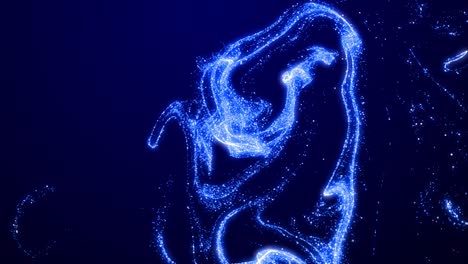 las chispas azules brillan y brillan, girando en un líquido viscoso, coloridas brillando en la luz. fondo de partículas 4k como confeti en aceite. lumma mate como canal alfa. renderizado en 3d.
