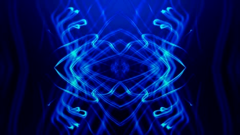 abstract 3d fractal blue neon light beam curve. dynamic intro background seamless loop animation.