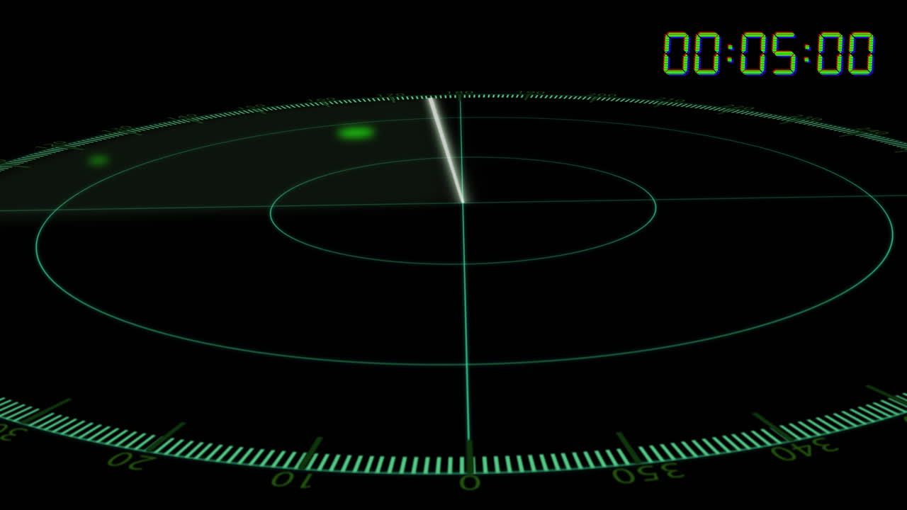검은색 배경의 범위에서 변하는 파란색 디지털 시계 타이머의 애니메이션
