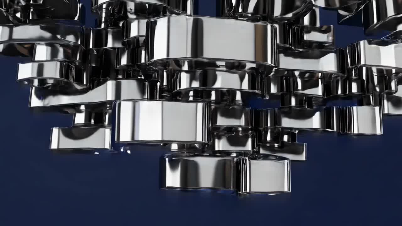 Abstract Metallic Geometric Shapes