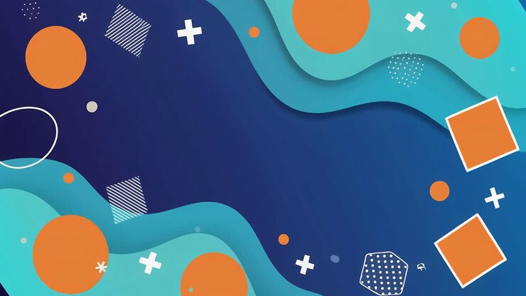 Dynamic Abstract Animation with Blue and Orange Geometric Shapes