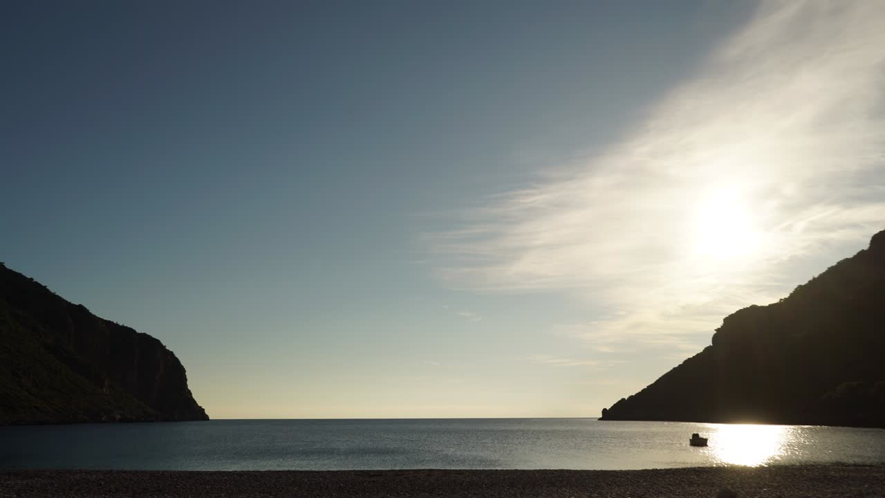 바다 표면 위에서 해가 뜨는 모습, 타임 스 4k