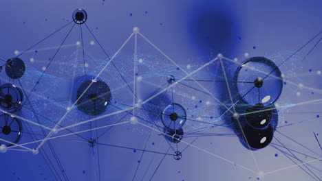 animation of network of connections over blue background