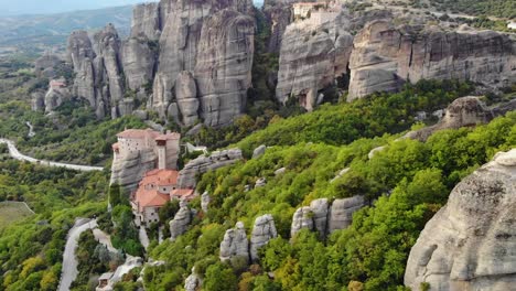 Beautiful-shot-of-a-monastery-built-on-a-rock