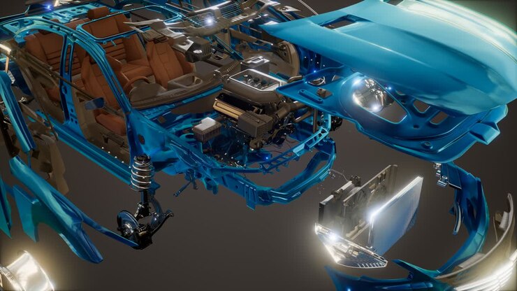 Disassembled Car with Visible Parts