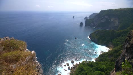 cliff top view of indonesian coastline