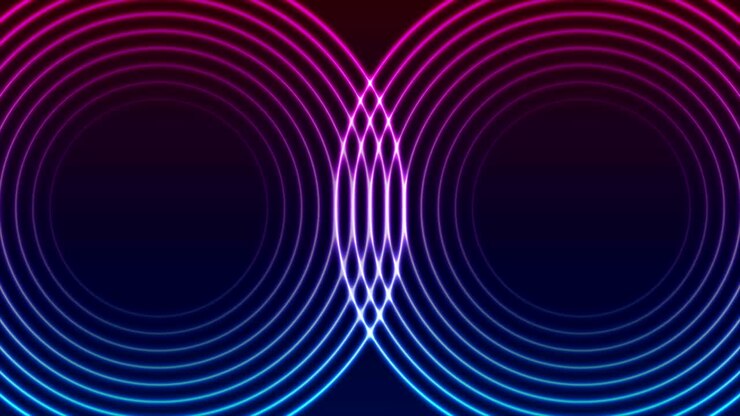 Laser neon circle rings abstract video animation