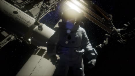 astronaut outside the international space station on a spacewalk