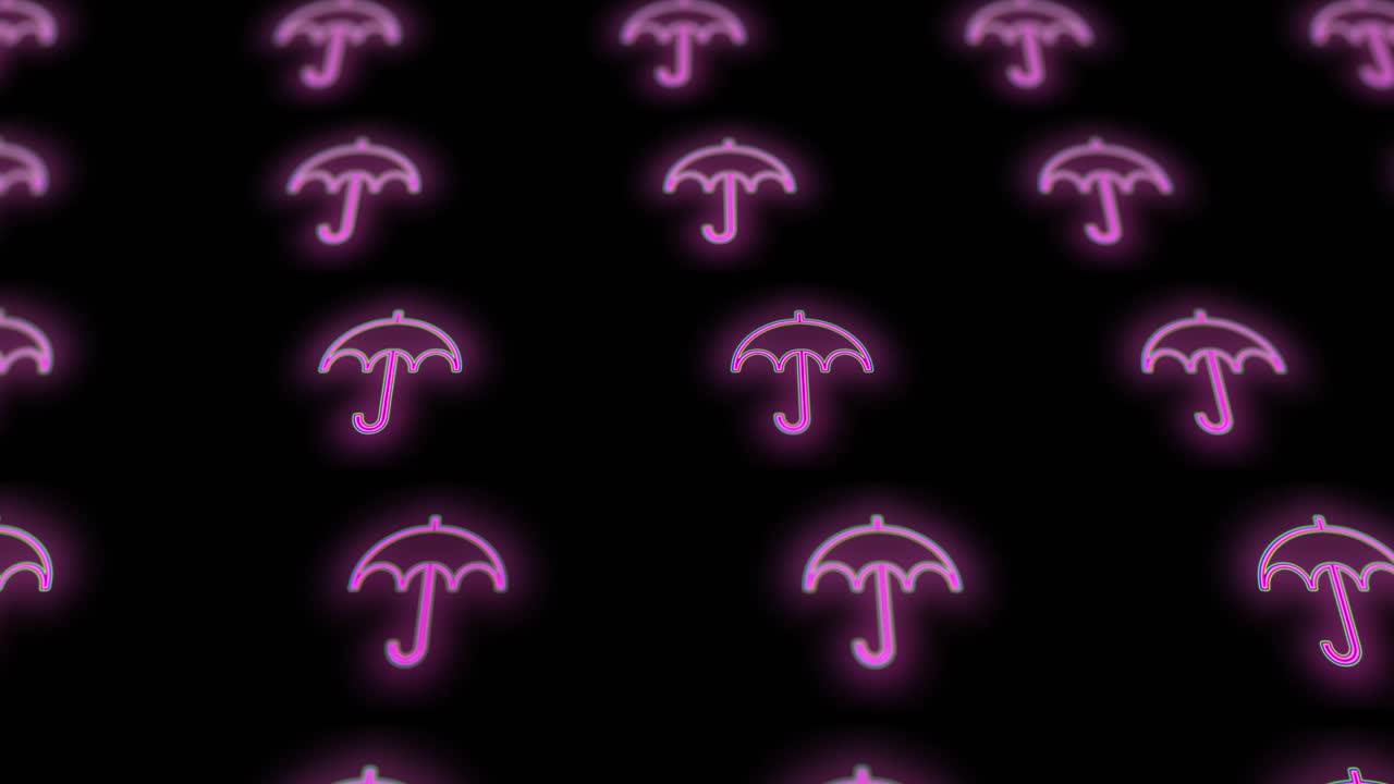 펄싱하는 네온 핑크 led 라이트 6이 있는 우산 패턴