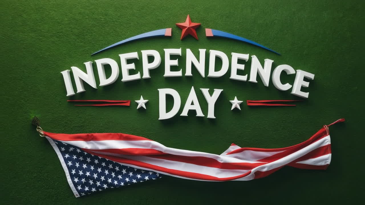 Independence Day Display with American Flag