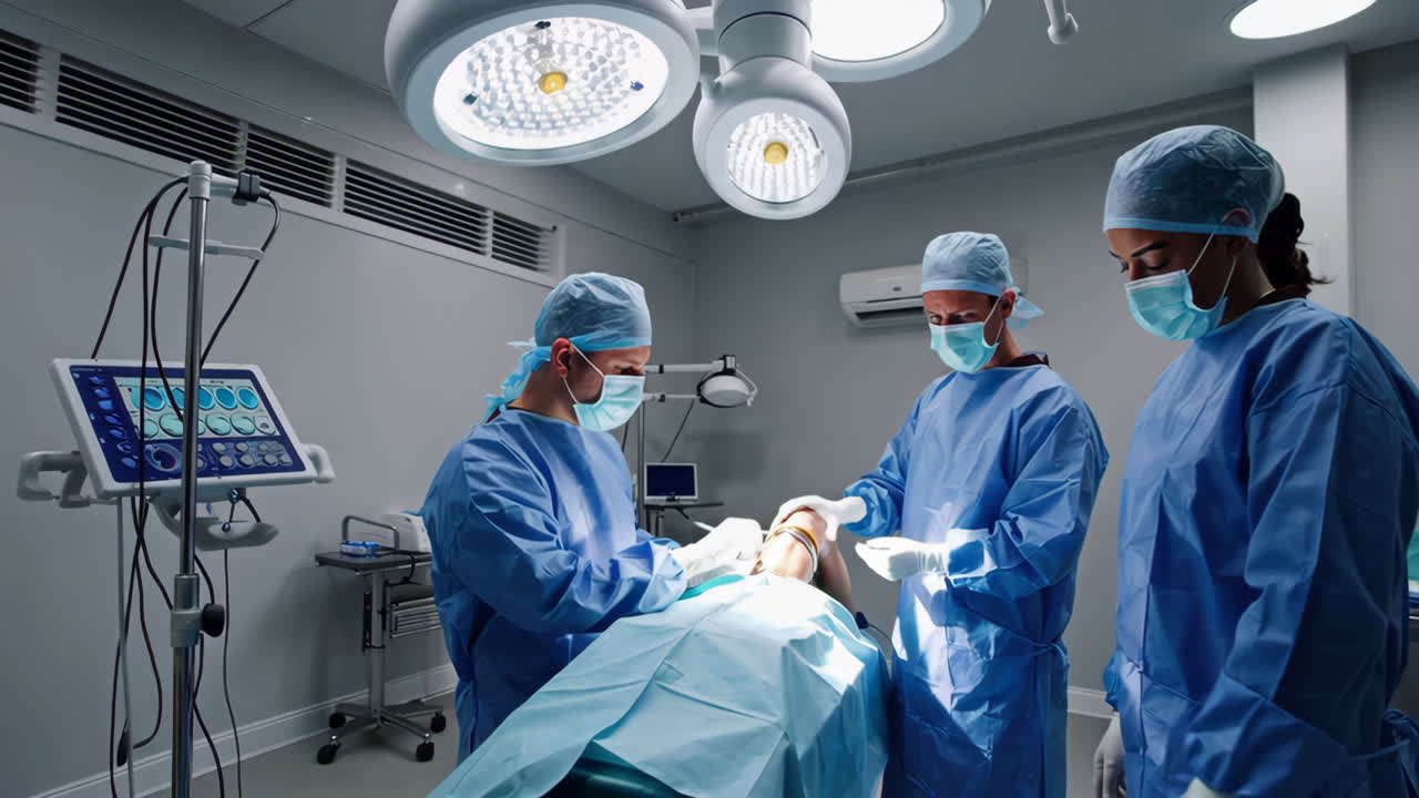 procedimiento quirúrgico en una sala de operaciones