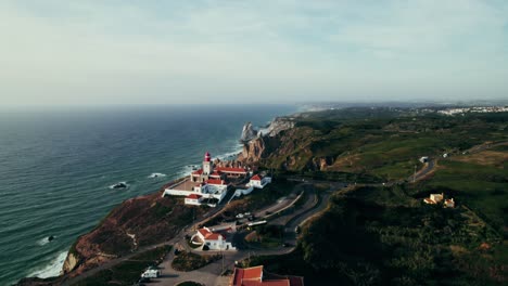 aerial view of the cabo da roca lighthouse in portugal