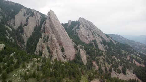 Aerial-backup-view-of-Flatirons-landscape,-Boulder,-Colorado