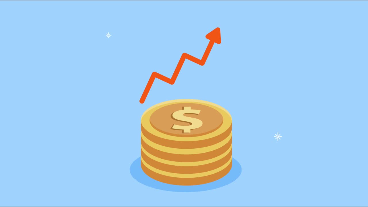 animazione finanziaria ed economica con monete di aumento