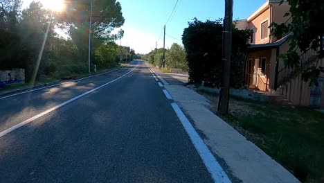 mc plate driving in countryside of mediterranean, freedom scene