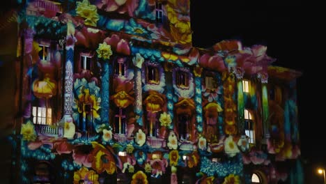 floral projection on croatian national theatre, festival of lights in zagreb