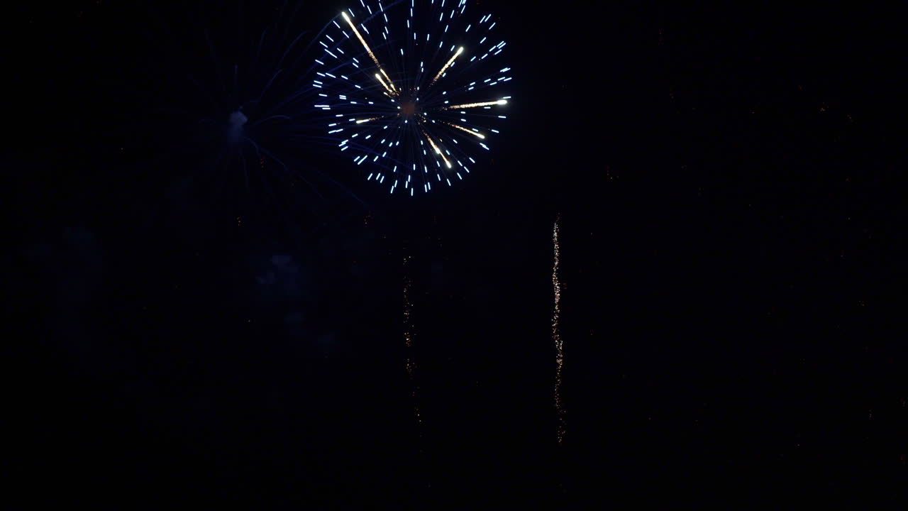 Multiple fireworks fill the entire sky with color