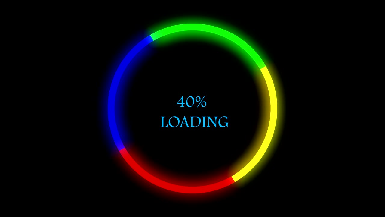 4k 멀티 컬러 인포그래픽은 0에서 100 퍼센트까지 증가하는 원형 그래프입니다.