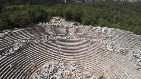 huge amphitheater in thermessos ancient city in turkey