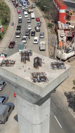 construction of a bridge pillar