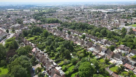 woodford green streets of housing essex, reino unido imágenes de aviones no tripulados