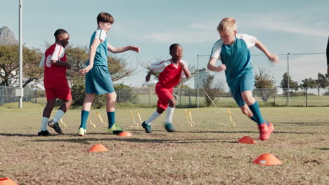 youth soccer team practice