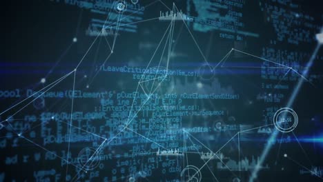 animación de la red de conexiones y datos diversos en el espacio digital