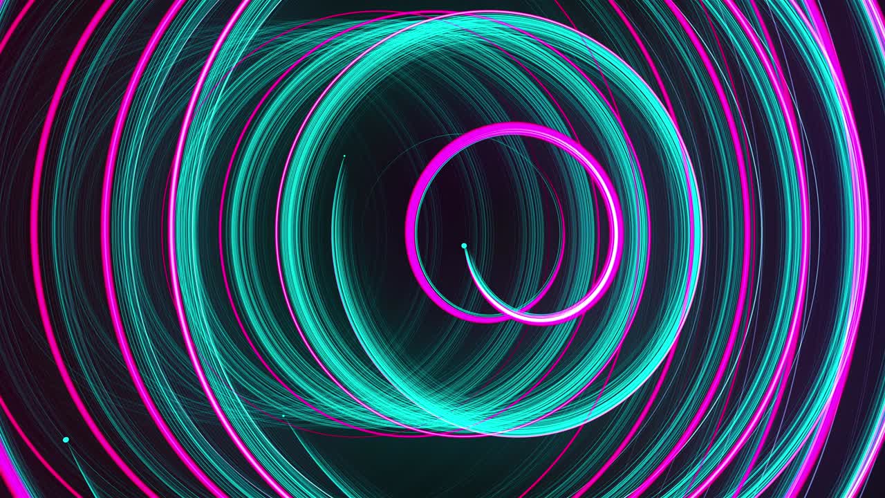 Abstract spiral rotating glow lines, computer generated background, 3D rendering background