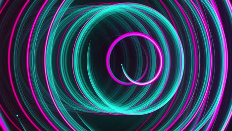 líneas de brillo giratorias en espiral abstractas, fondo generado por computadora, fondo de renderización 3d