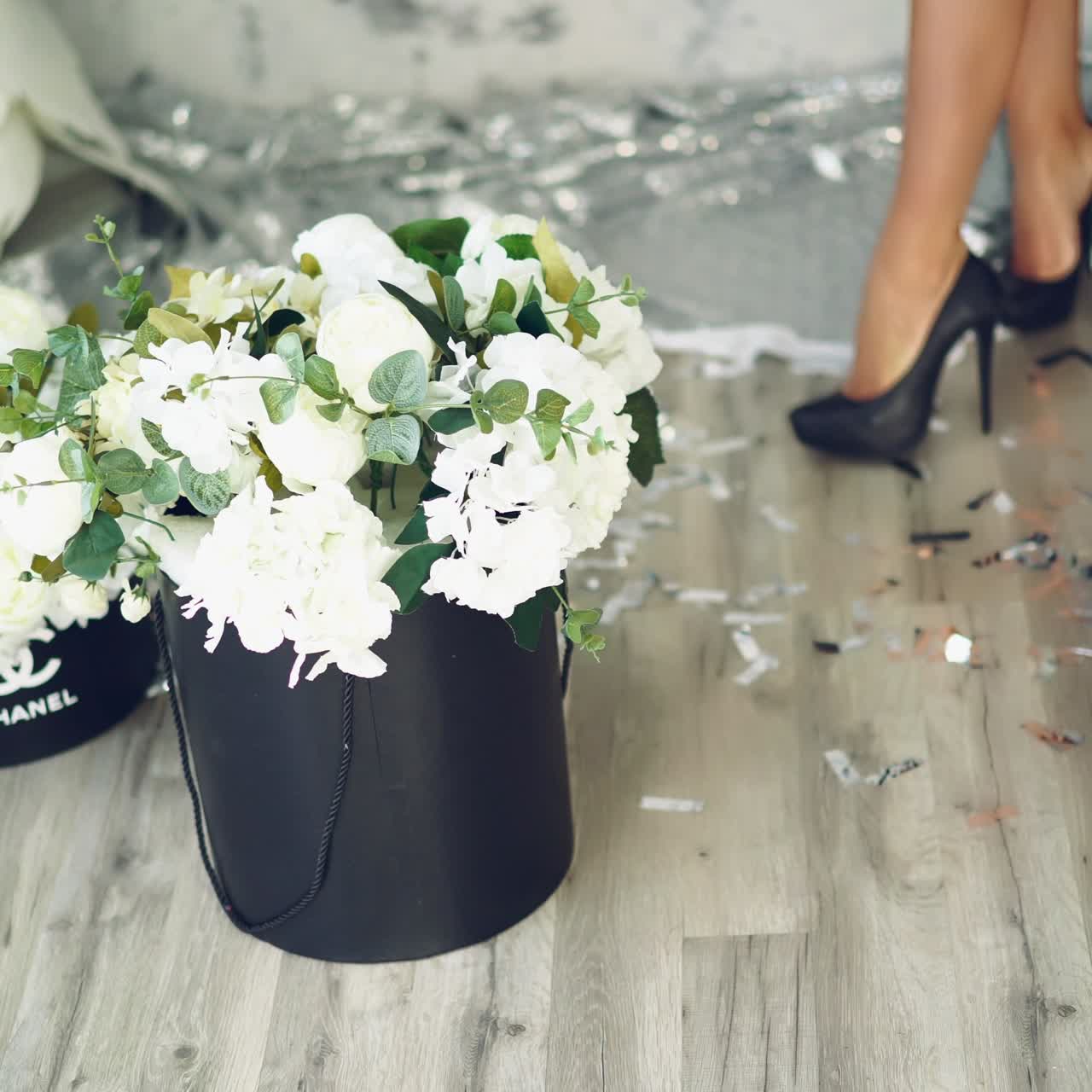 Brunette woman in luxury home interior