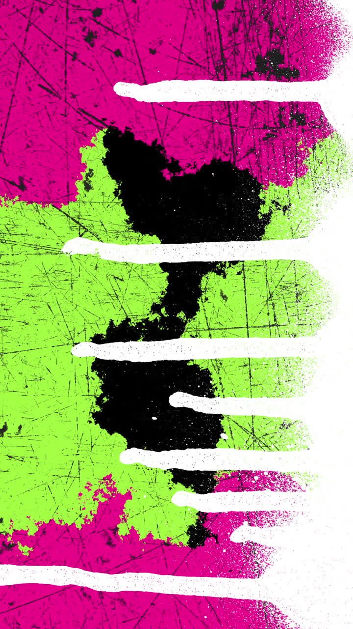 Sfondo di Transizione Neon Grunge Vivace con Schizzi di Vernice