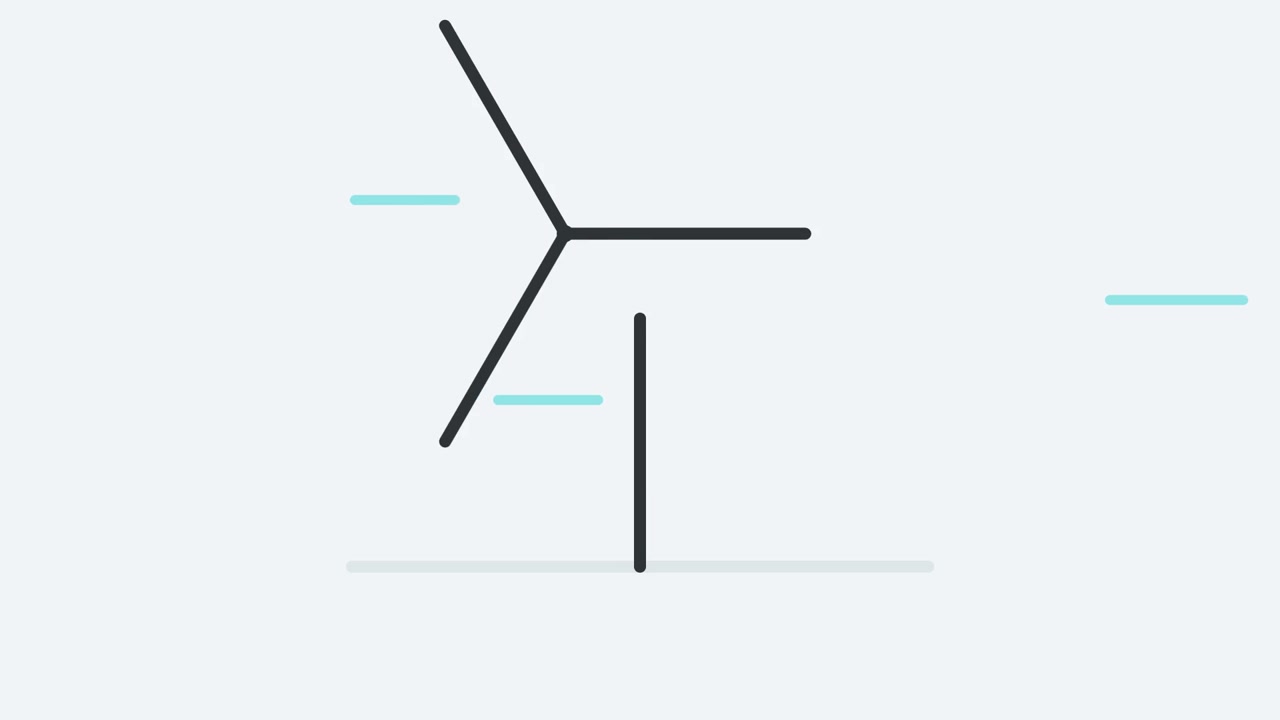 Minimalist Animation of a Rotating Wind Turbine Icon