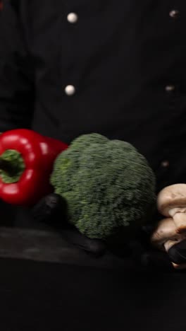 chef preparing fresh vegetables