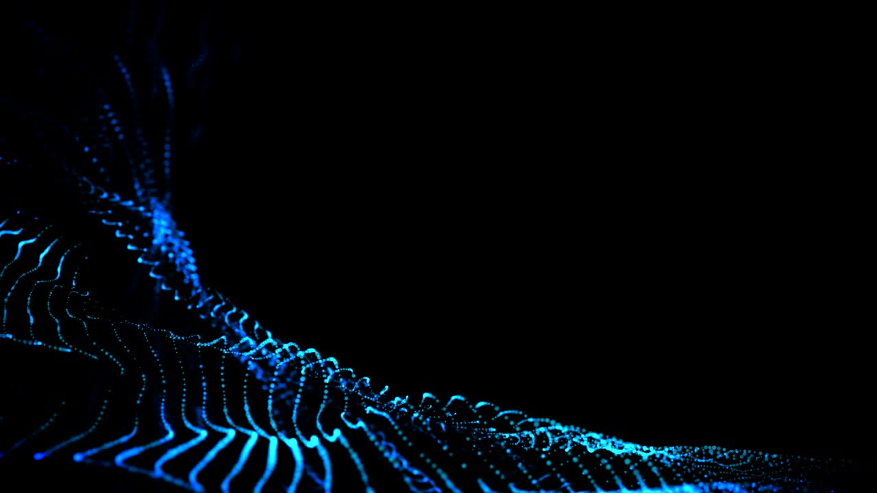 Light Blue Wave Particle Pattern Loop Animation 4k Video.