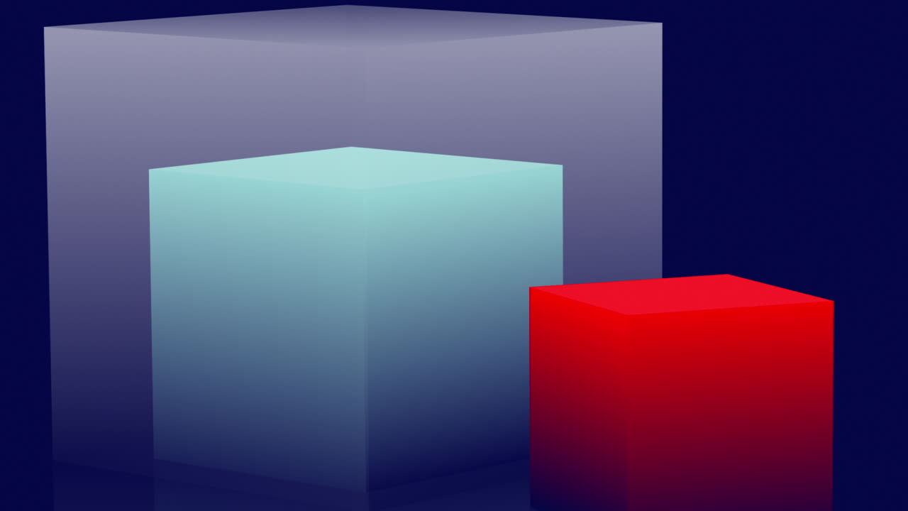 Colunas de Gráfico de Barras 3D Estáticas em Fundo Azul Escuro