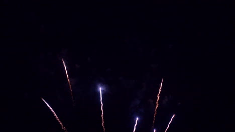 fuegos artificiales coloridos en el cielo nocturno negro