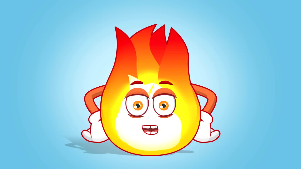 Cartoon Fire Flame Speaker Speak with Face Animation Alpha Matte