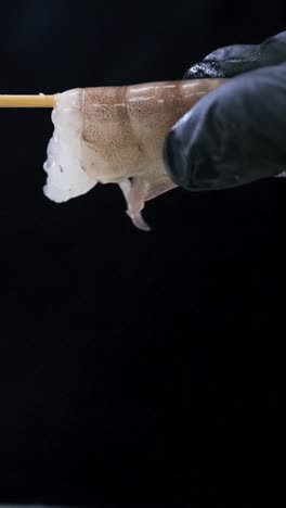 Skewered Shrimp Preparation