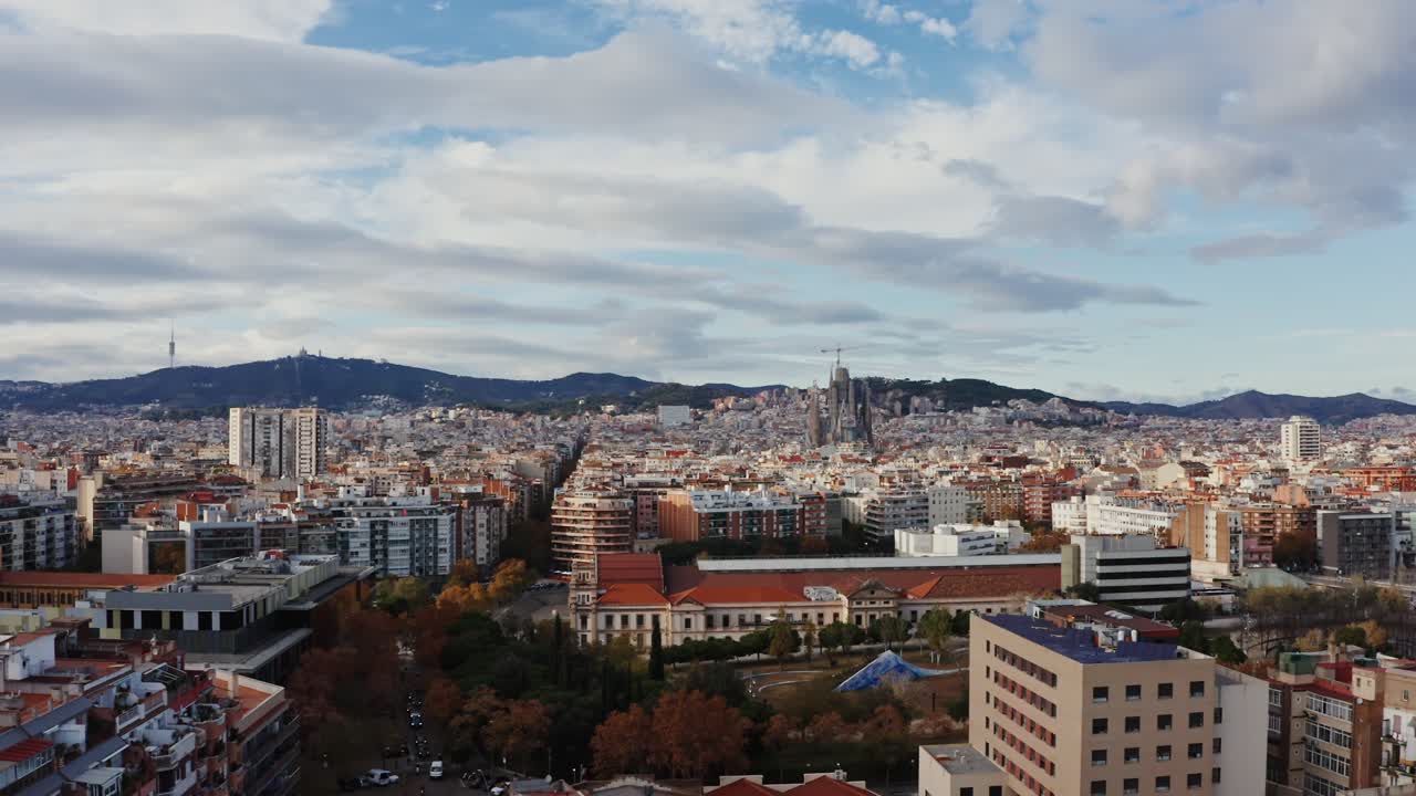 바르셀로나 시내 풍경 항공 사진