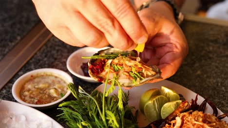 preparing a delicious oyster dish