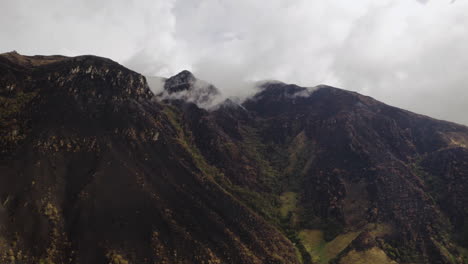 aerial view, destruction by forest fire, el cajas national park, cuenca ecuador.