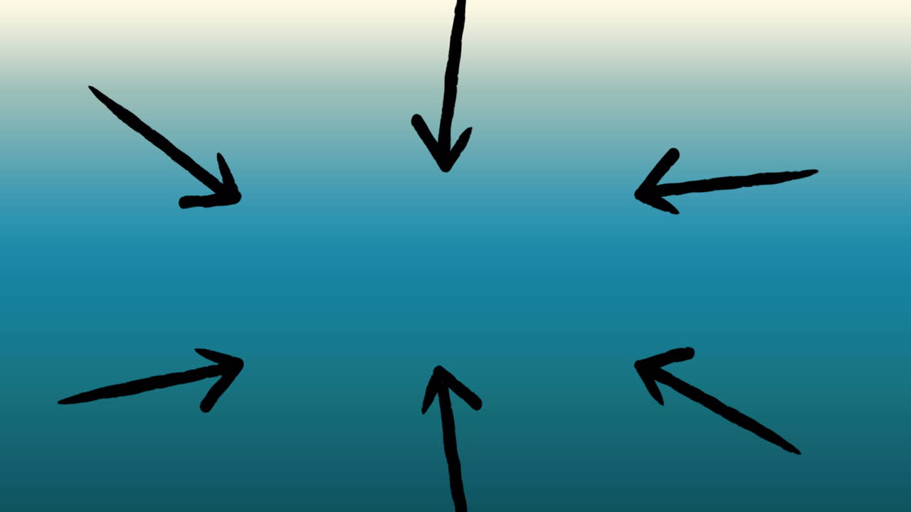 초록색 배경에서 움직이는 검은색 화살표의 애니메이션