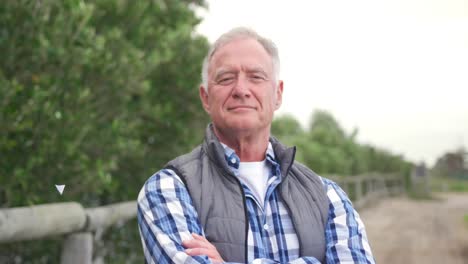 mature man working on farm