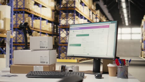 empty e commerce depot showcasing modern distribution center