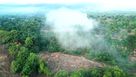 greenery village smoke top bird eye view in malvan