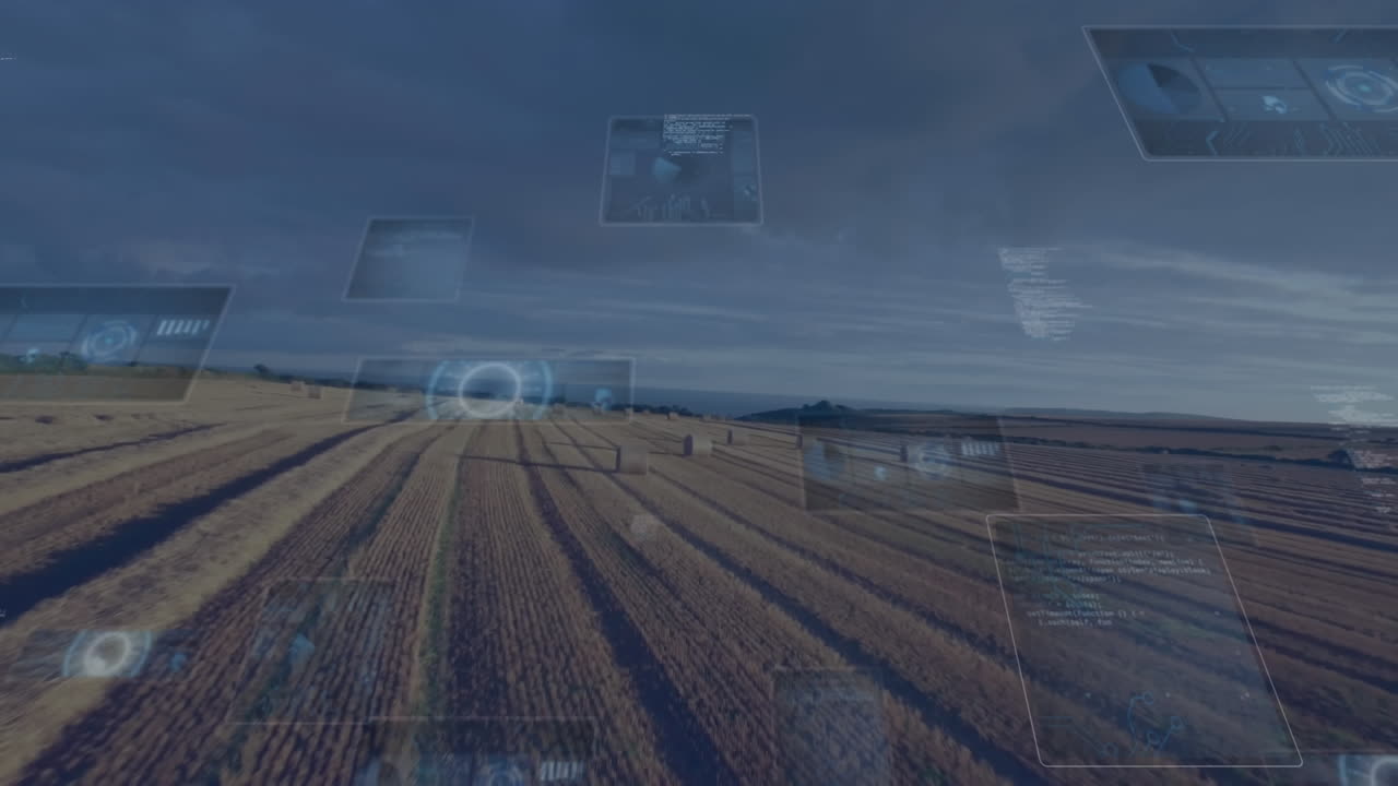 animación del procesamiento de datos en el campo