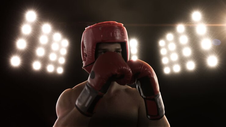 Giovane uomo che pratica la boxe