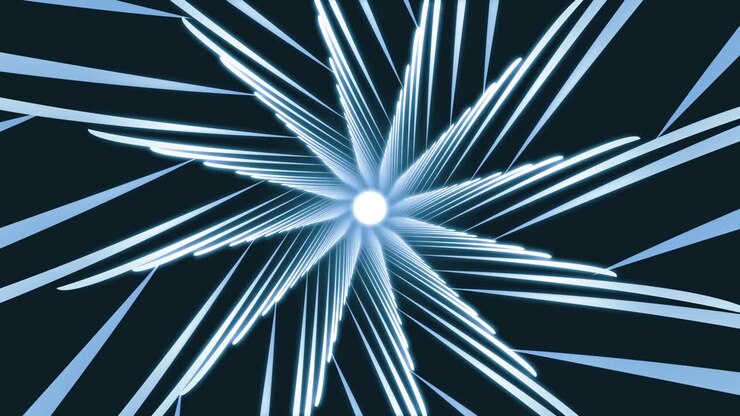 Abstract Radial Lines Star Shape Dark Blue Background