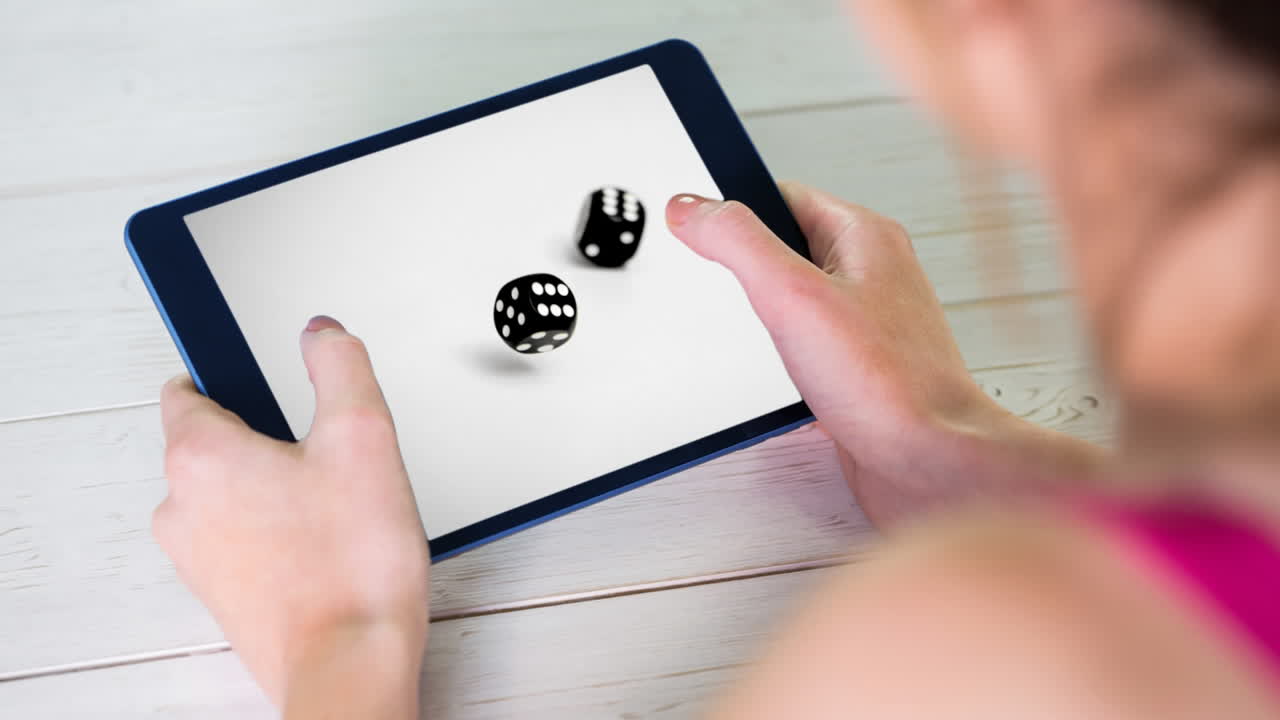 tableta que muestra los dados en la tableta