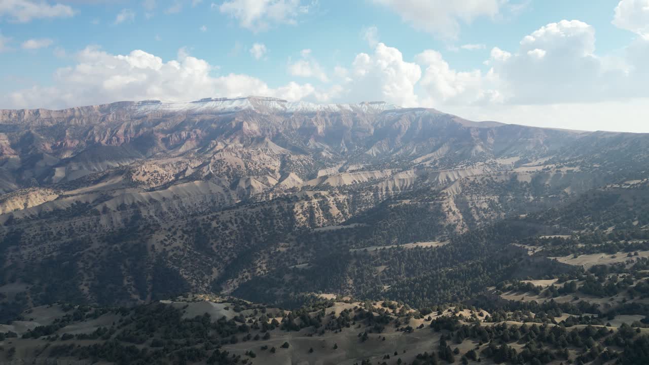 Siah Koh mountains Afghanistan Drone Aerial flight over wilderness and arid, remote barren desert ridges, Badghis